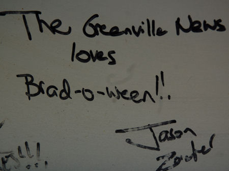 Signature on the Bradoween Bar